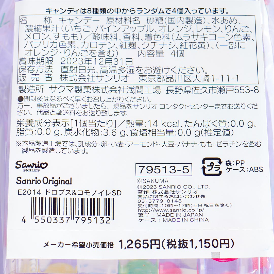 Sanrio Characters x Sakuma Drops Clear Candy Canister