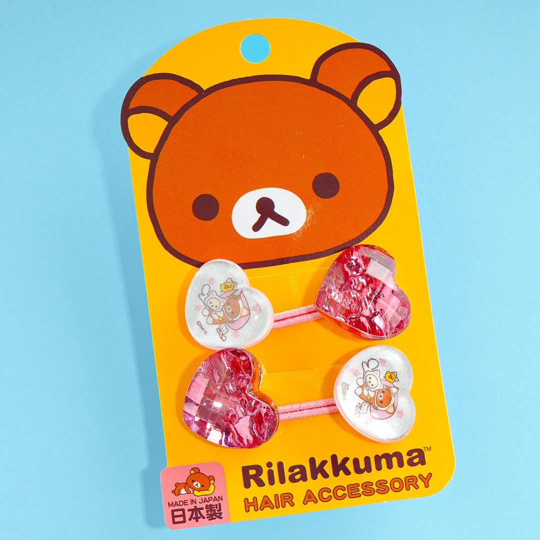 Rilakkuma Neko Friends Hearts Hair Tie Set - 2 pcs