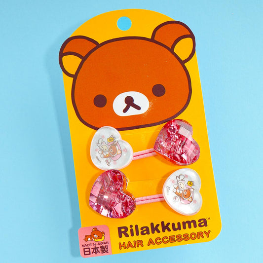 Rilakkuma Neko Friends Hearts Hair Tie Set - 2 pcs