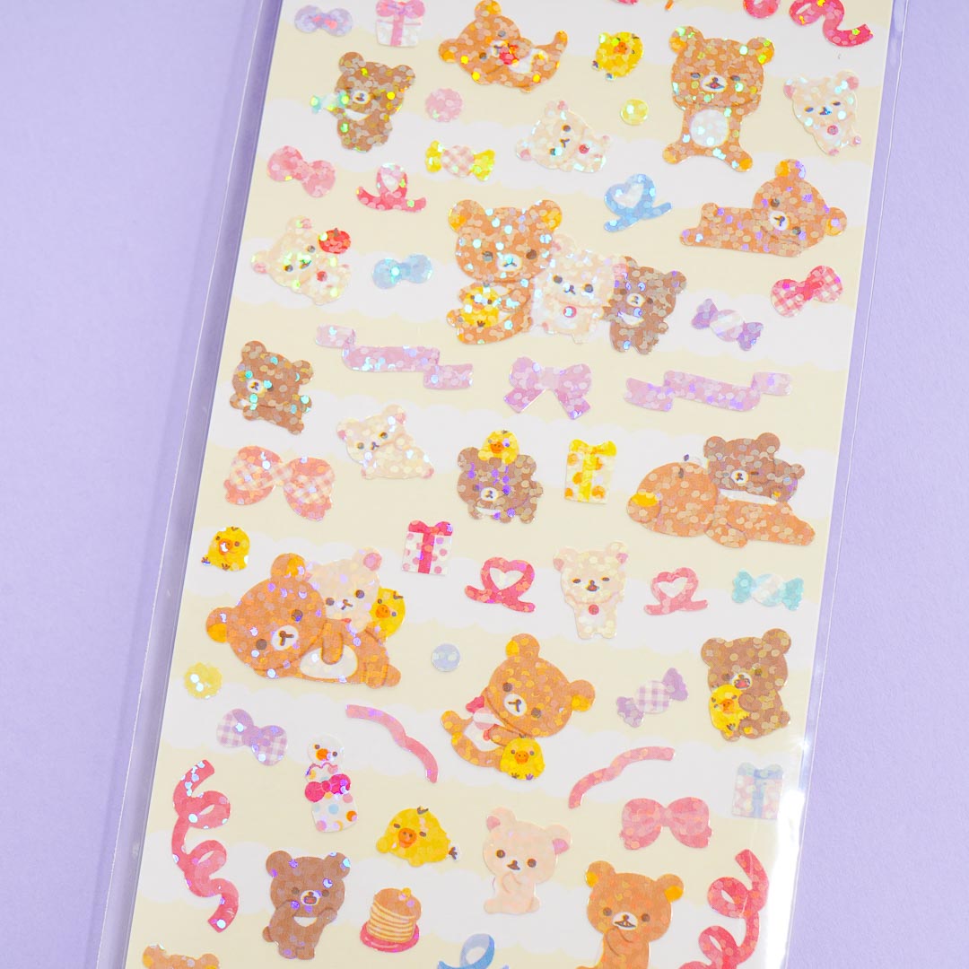 Rilakkuma Ribbon Glitter Stickers