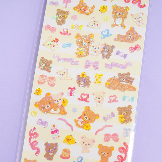 Rilakkuma Ribbon Glitter Stickers