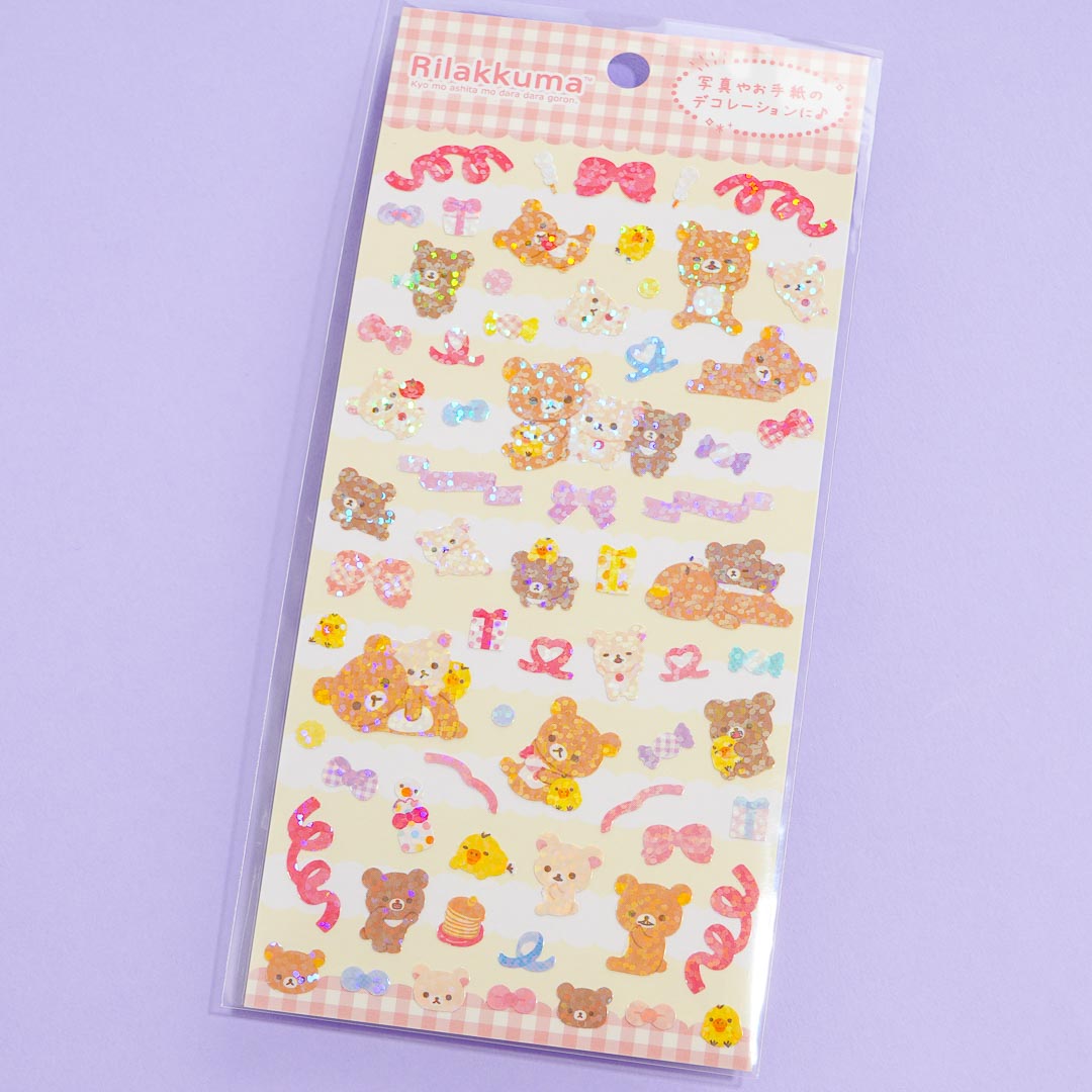 Rilakkuma Ribbon Glitter Stickers