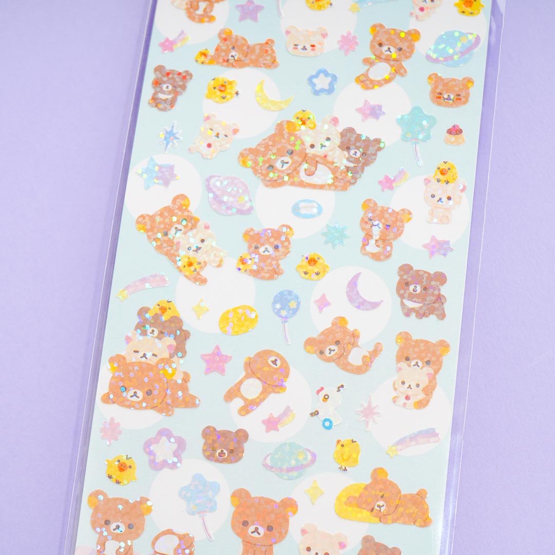 Rilakkuma Galaxy Holographic Glitter Stickers