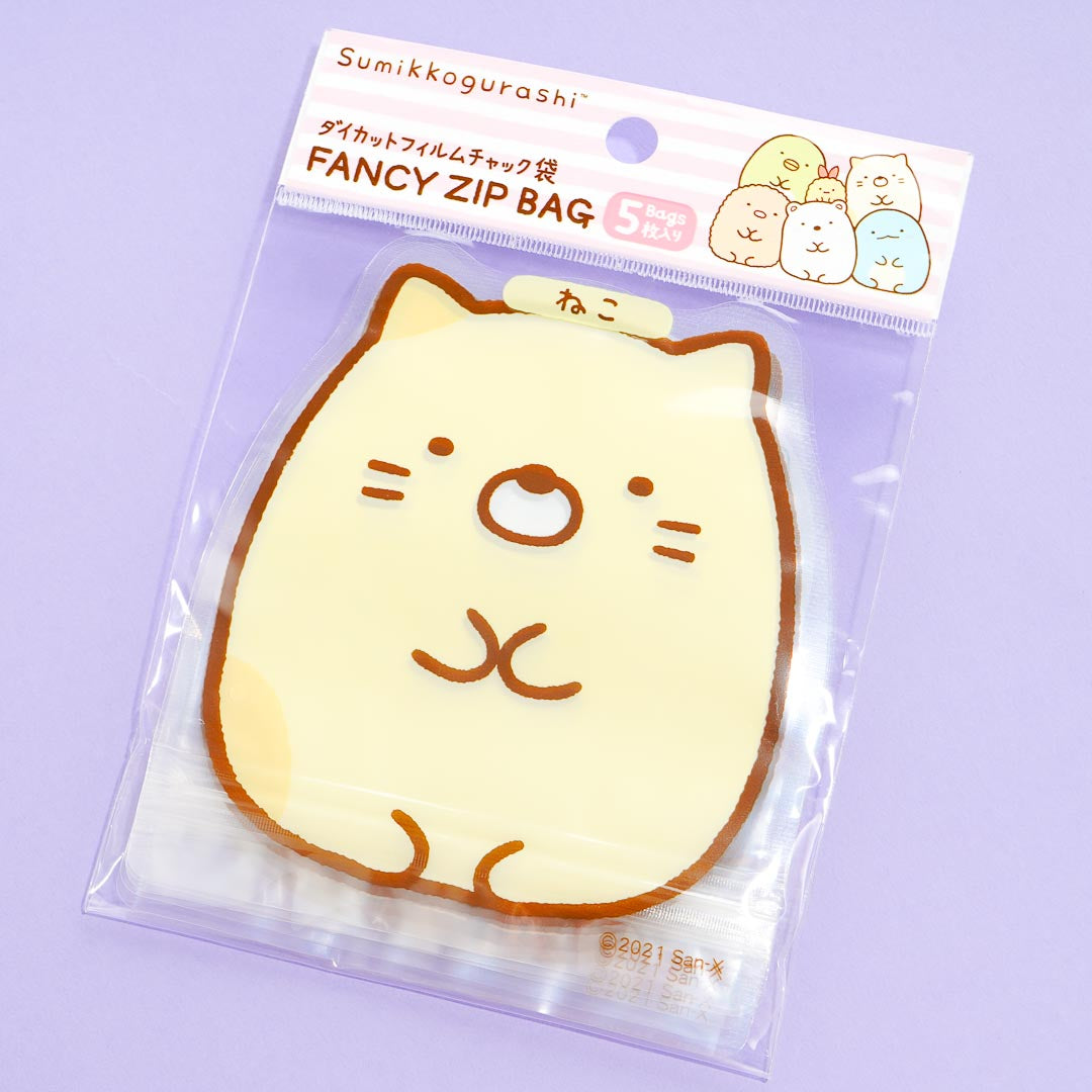 Sumikko Gurashi Die-Cut Zipper Bag Set - Neko