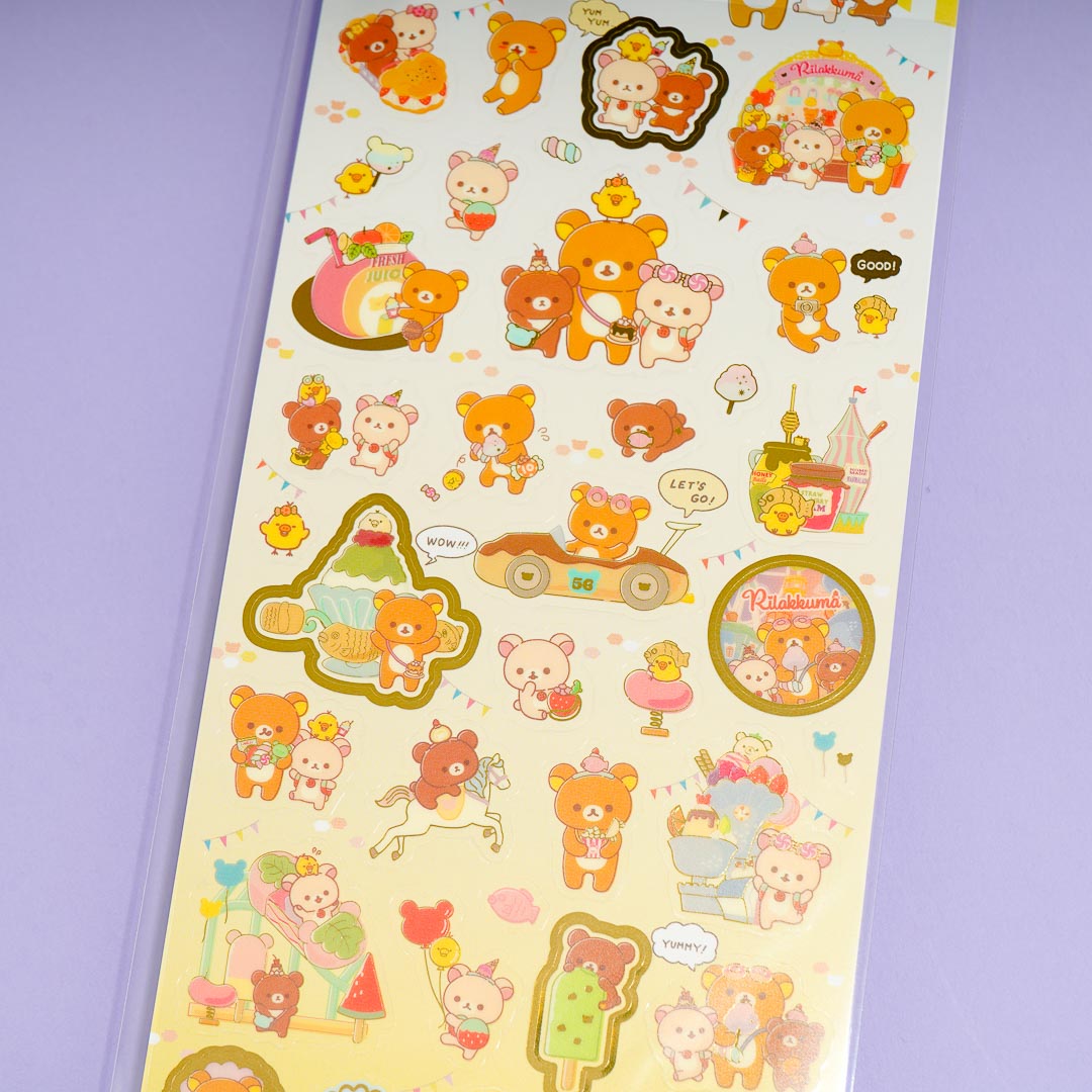 Rilakkuma & Friends Amusement Park Clear Seal Stickers