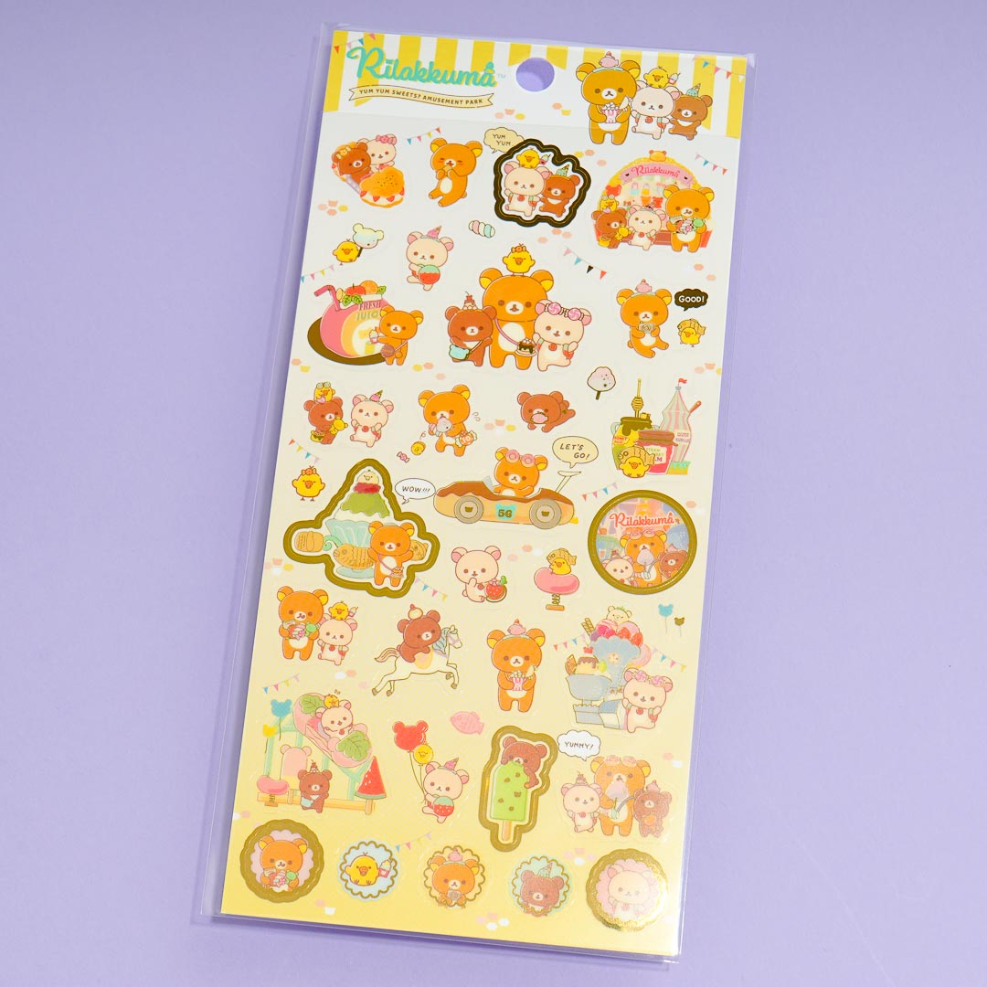 Rilakkuma & Friends Amusement Park Clear Seal Stickers