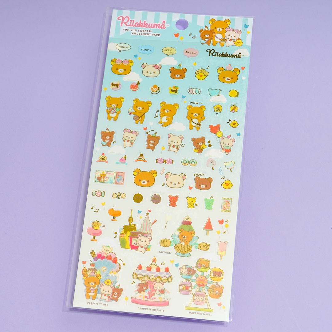 Rilakkuma & Friends Amusement Park Fun Clear Seal Stickers