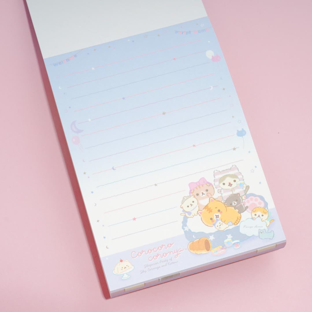 Corocoro Coronya Cat Sleepover Memo Pad