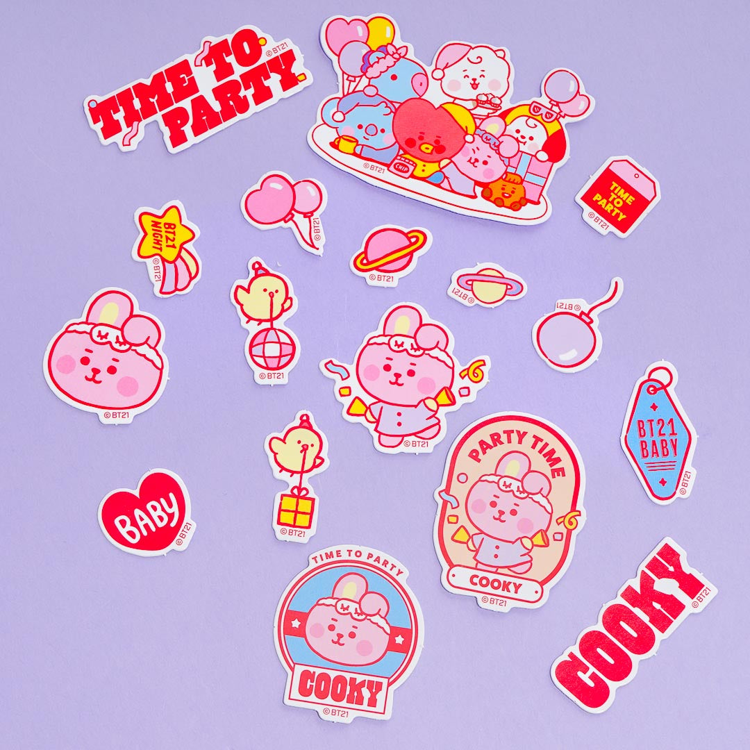 BT21 Time To Party Stickers - Cooky