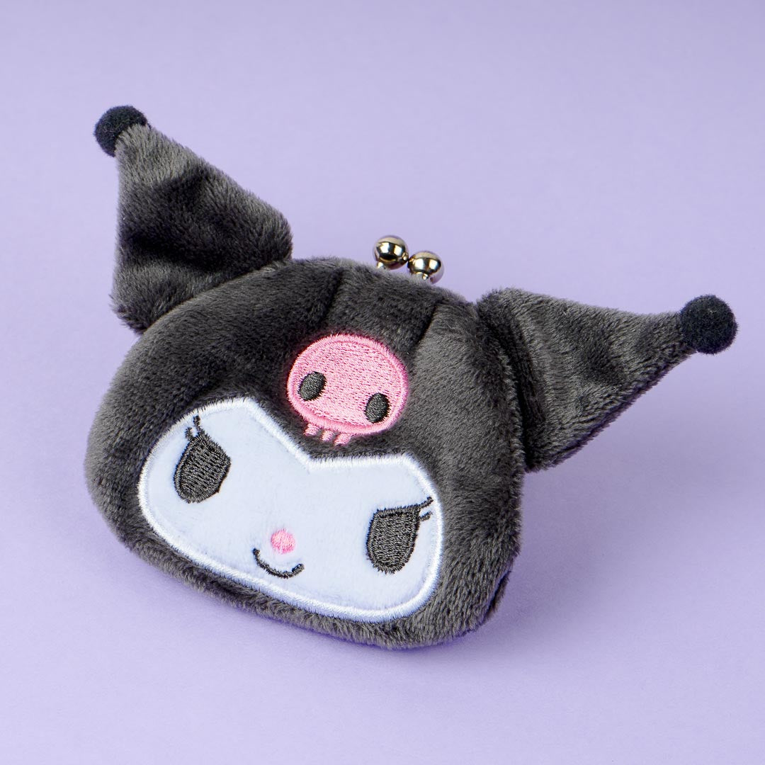 Kuromi Fluffy Gamaguchi Coin Purse