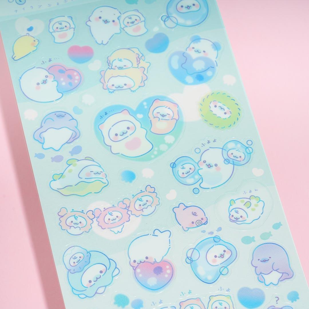 Mamegoma Heart Bubbles Stickers