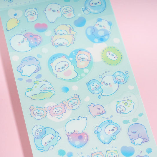 Mamegoma Heart Bubbles Stickers