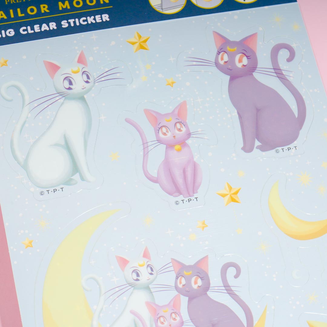 Sailor Moon Pretty Guardian Neko Big Clear Stickers