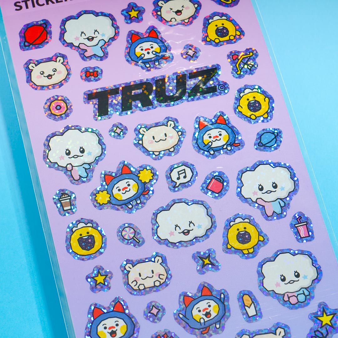 TRUZ Snack With Friends Glitter Stickers