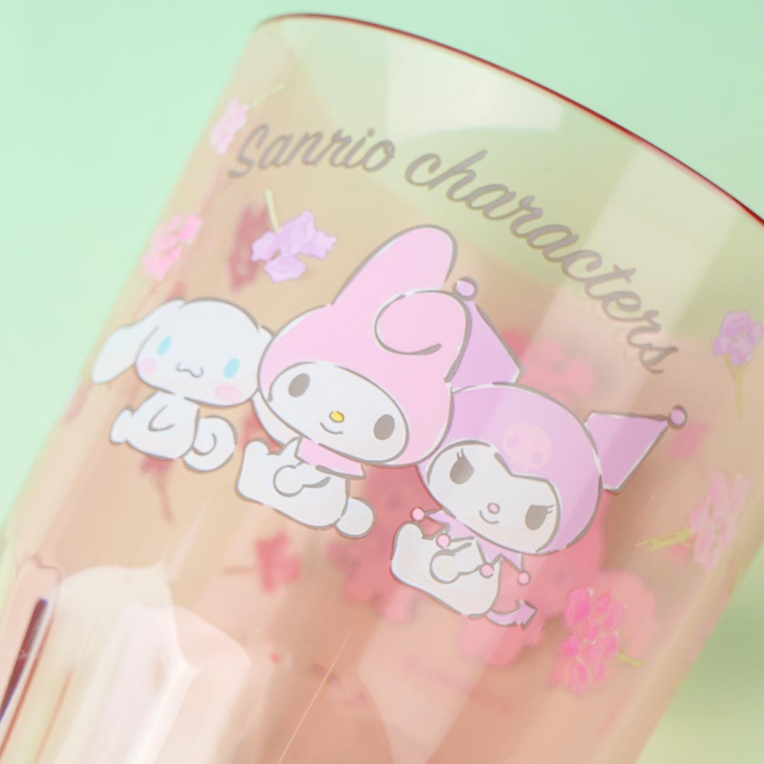 Sanrio Characters Flowery Clear Cup