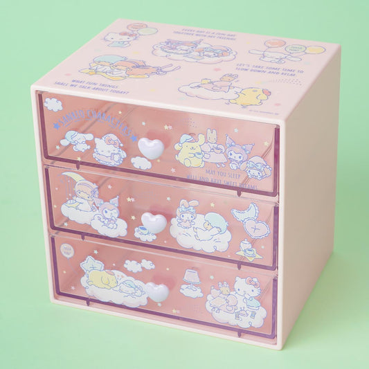 Sanrio Characters Sleepy Time 3-Tier Drawer Chest