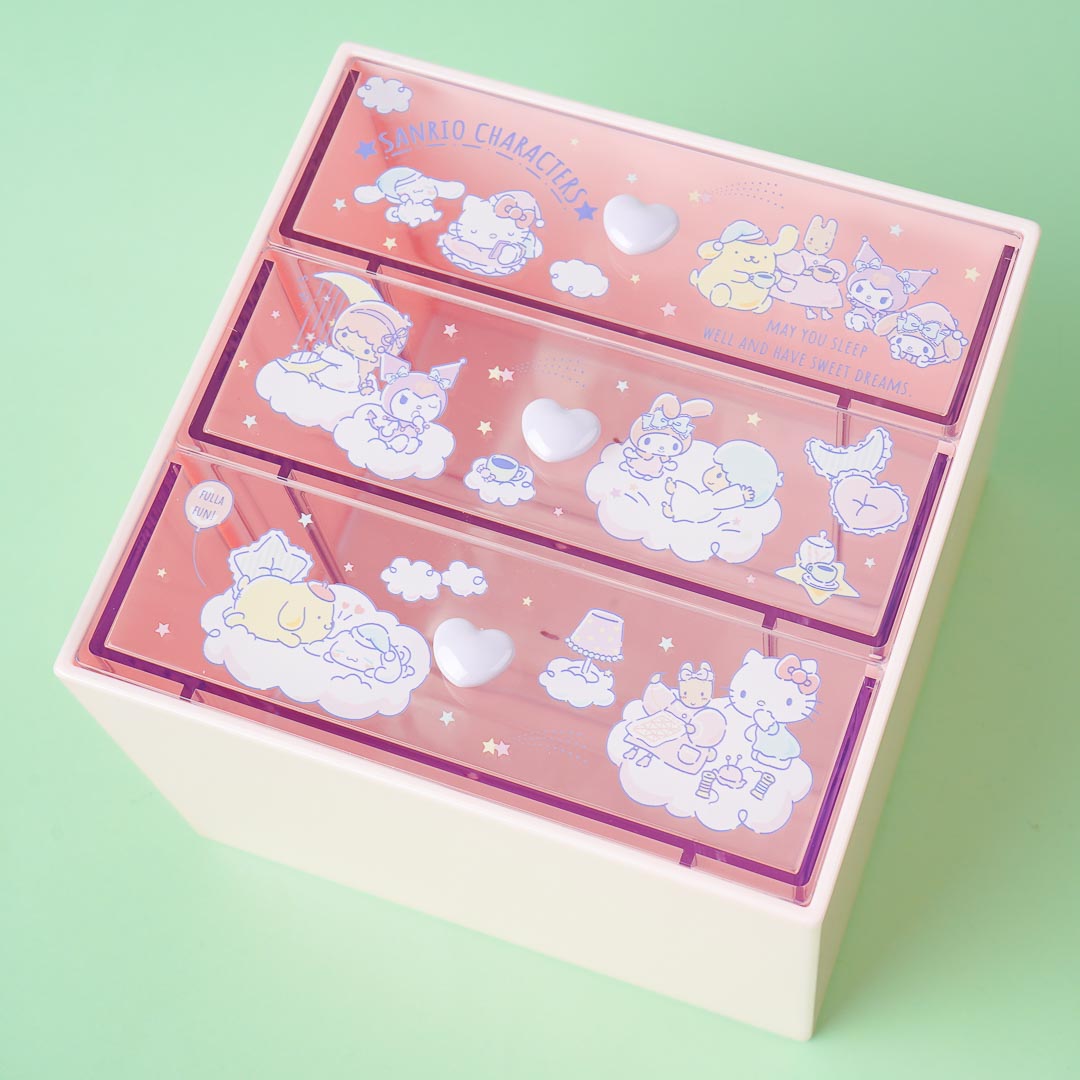 Sanrio Characters Sleepy Time 3-Tier Drawer Chest