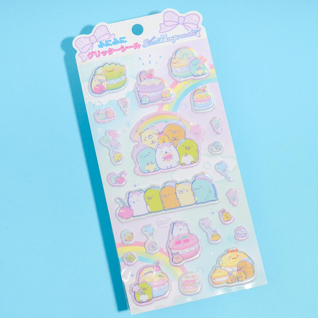Sumikko Gurashi Holographic Puffy Stickers - Rainbow Dessert