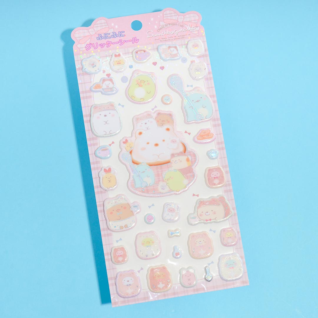 Sumikko Gurashi Holographic Puffy Stickers - Bear Cafe
