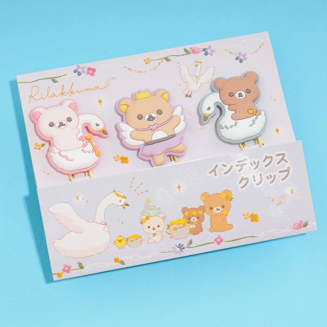 Rilakkuma Swan & Golden Flower Clip Set