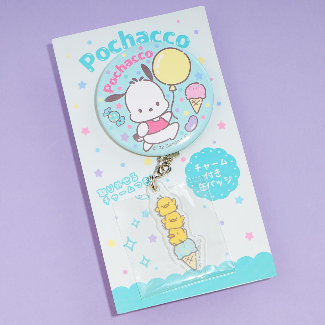 Pochacco Balloon Badge With Charm