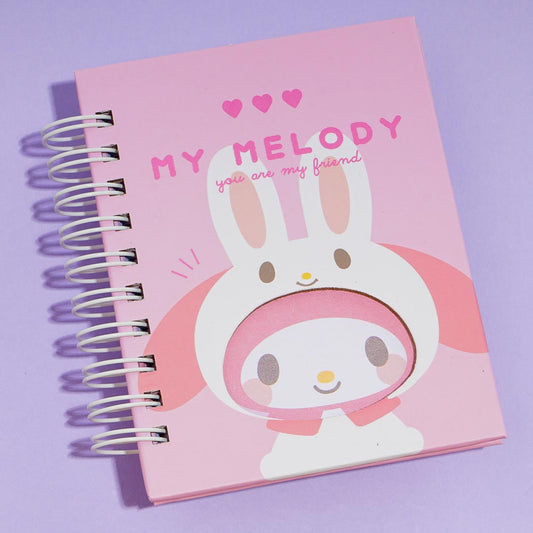My Melody Bunny Die-Cut Mini Spiral Notebook