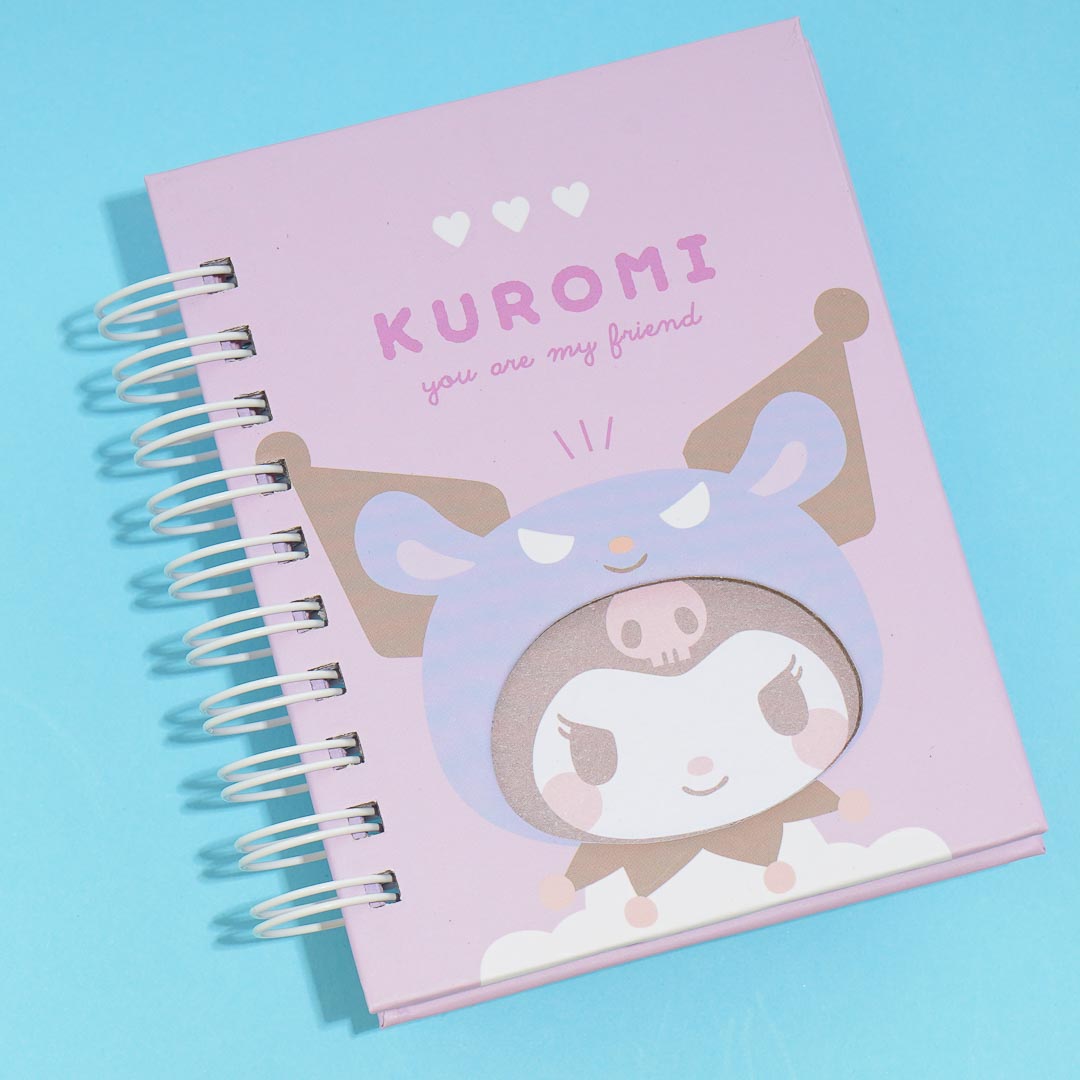 Kuromi Baku Die-Cut Mini Spiral Notebook