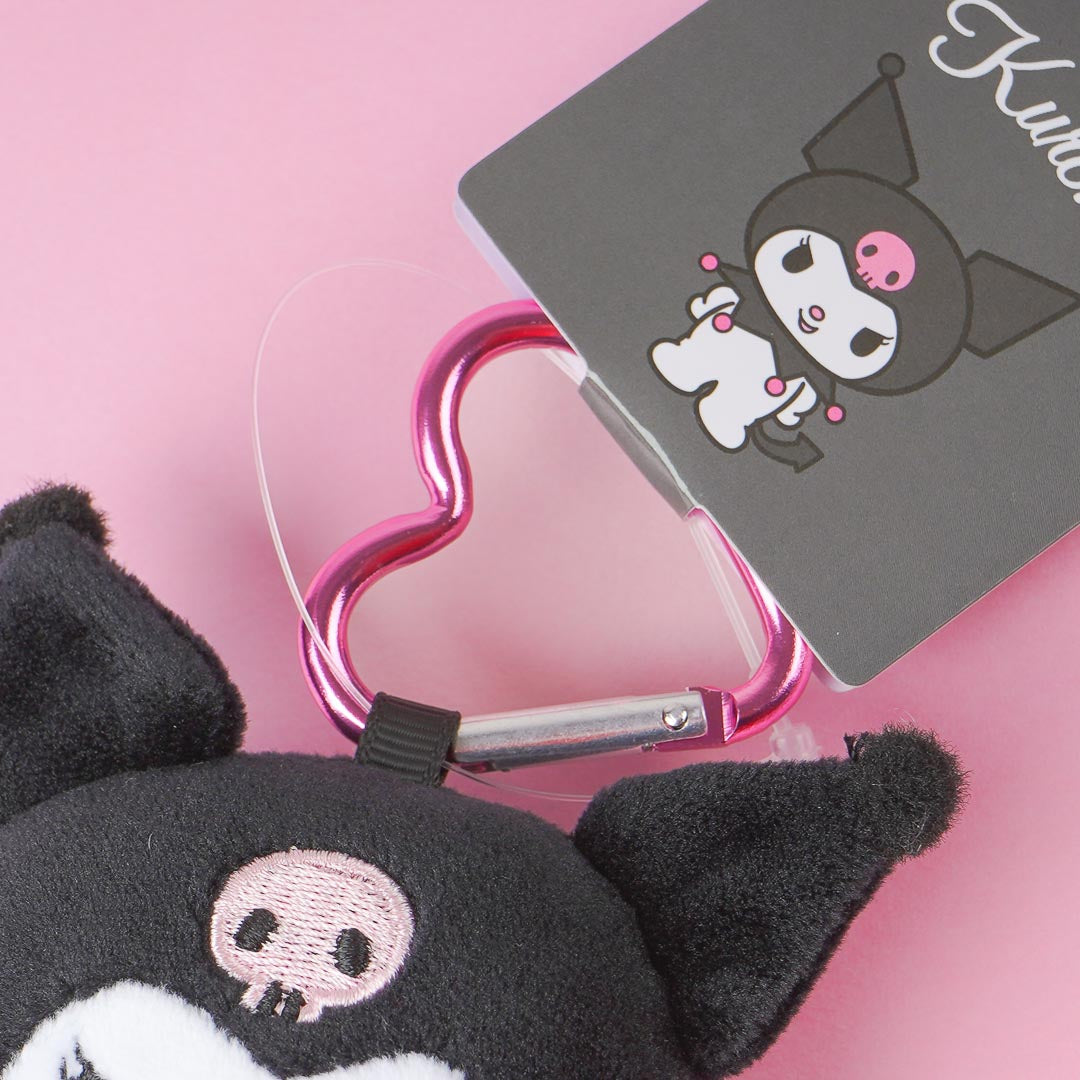 Kuromi Plushie Charm With Heart Carabiner - Mini