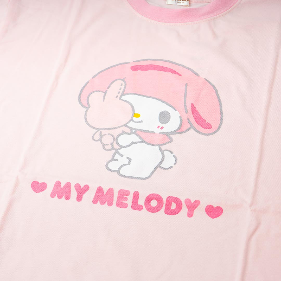 My Melody Hugging Plushie Ringer T-Shirt