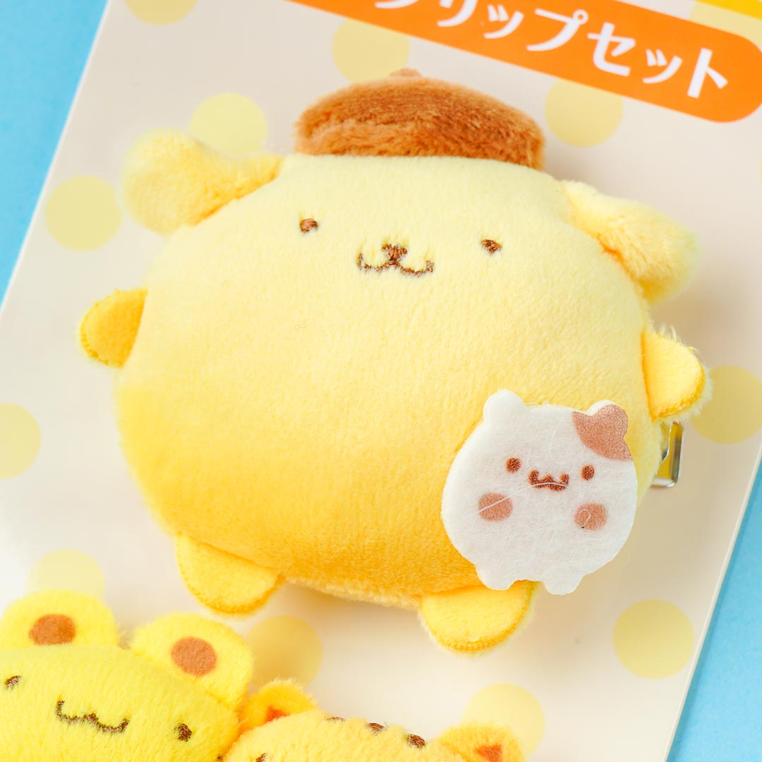 Pompompurin Chubby Plushie Hair Clip Set