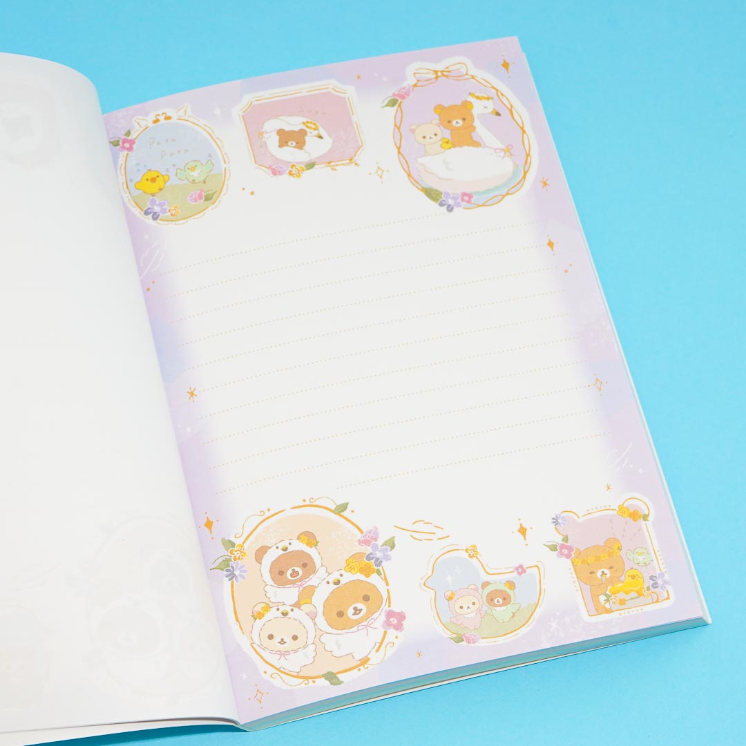 Rilakkuma Swan & Golden Flower Memo Pad