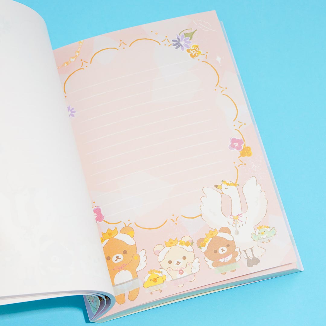 Rilakkuma Swan & Golden Flower Memo Pad