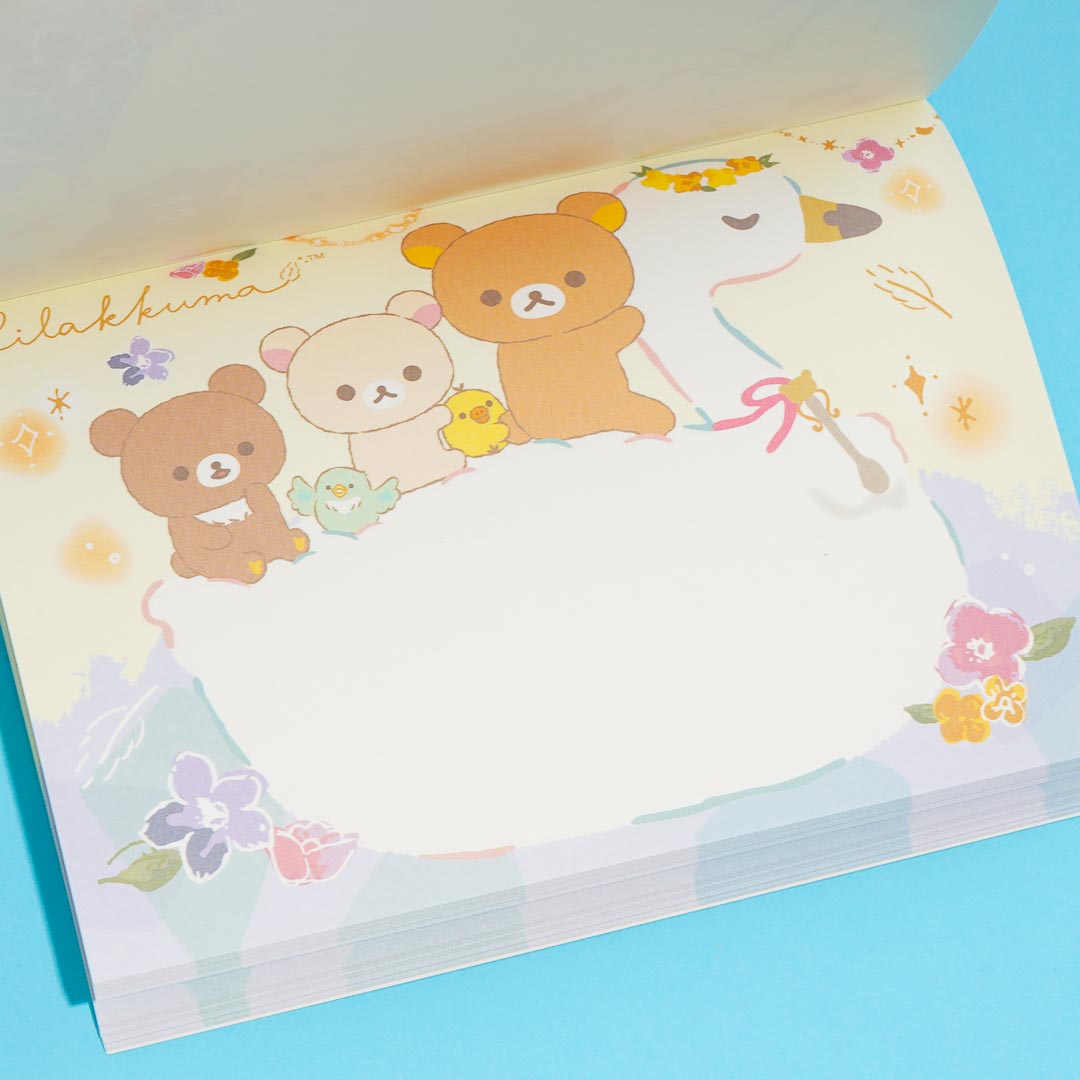 Rilakkuma Swan & Golden Flower Memo Pad