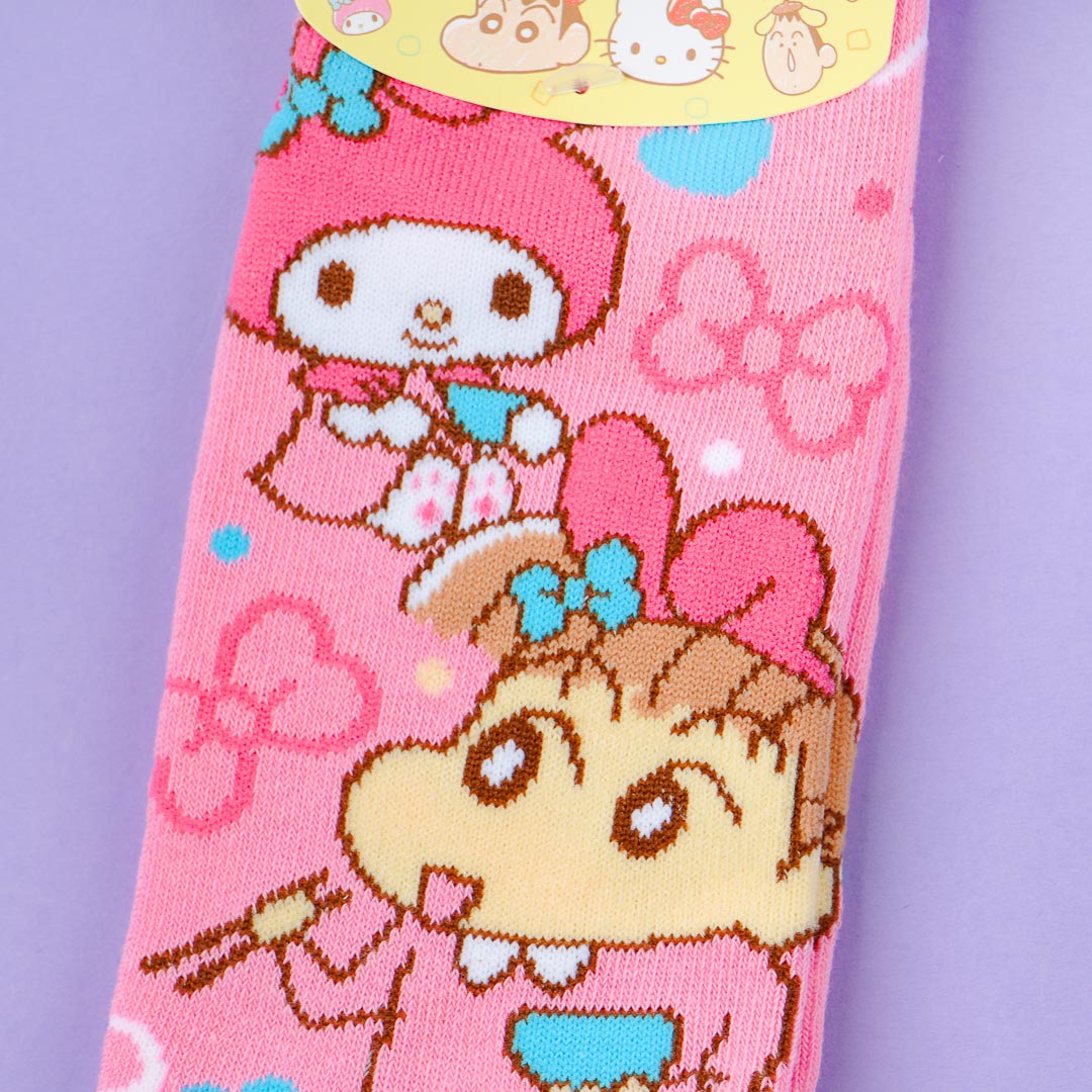 Sanrio Characters x Crayon Shin-Chan Socks - My Melody & Nene