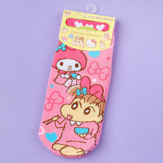 Sanrio Characters x Crayon Shin-Chan Socks - My Melody & Nene