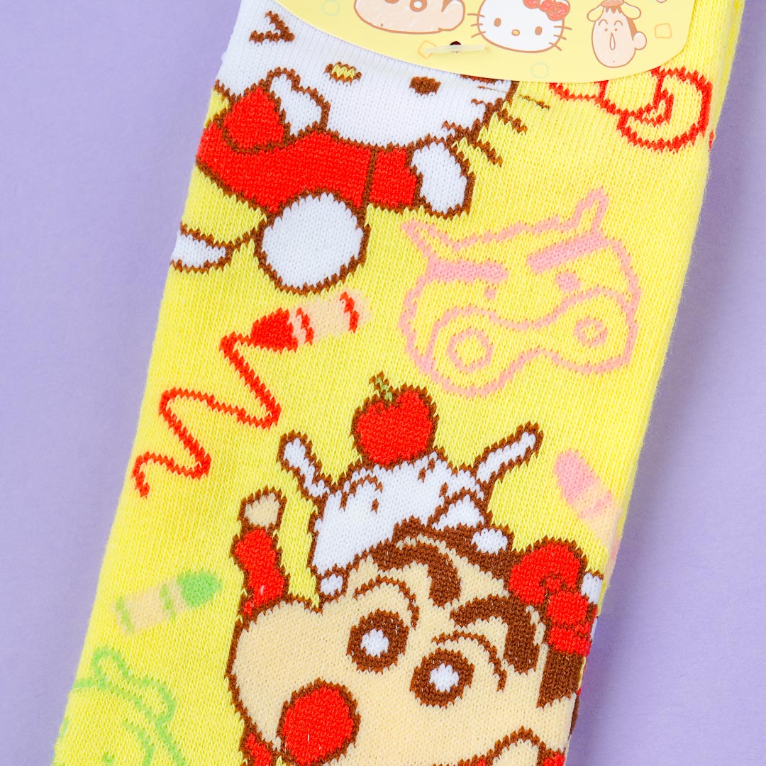 Sanrio Characters x Crayon Shin-Chan Socks - Hello Kitty & Shin