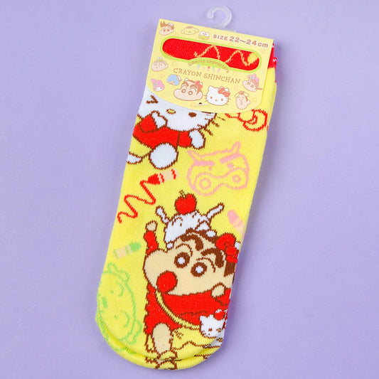 Sanrio Characters x Crayon Shin-Chan Socks - Hello Kitty & Shin