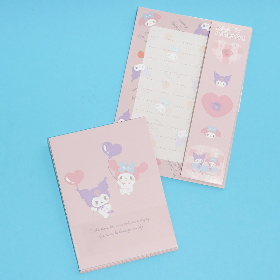 Kuromi & My Melody Heart Balloons Mini Letter Set