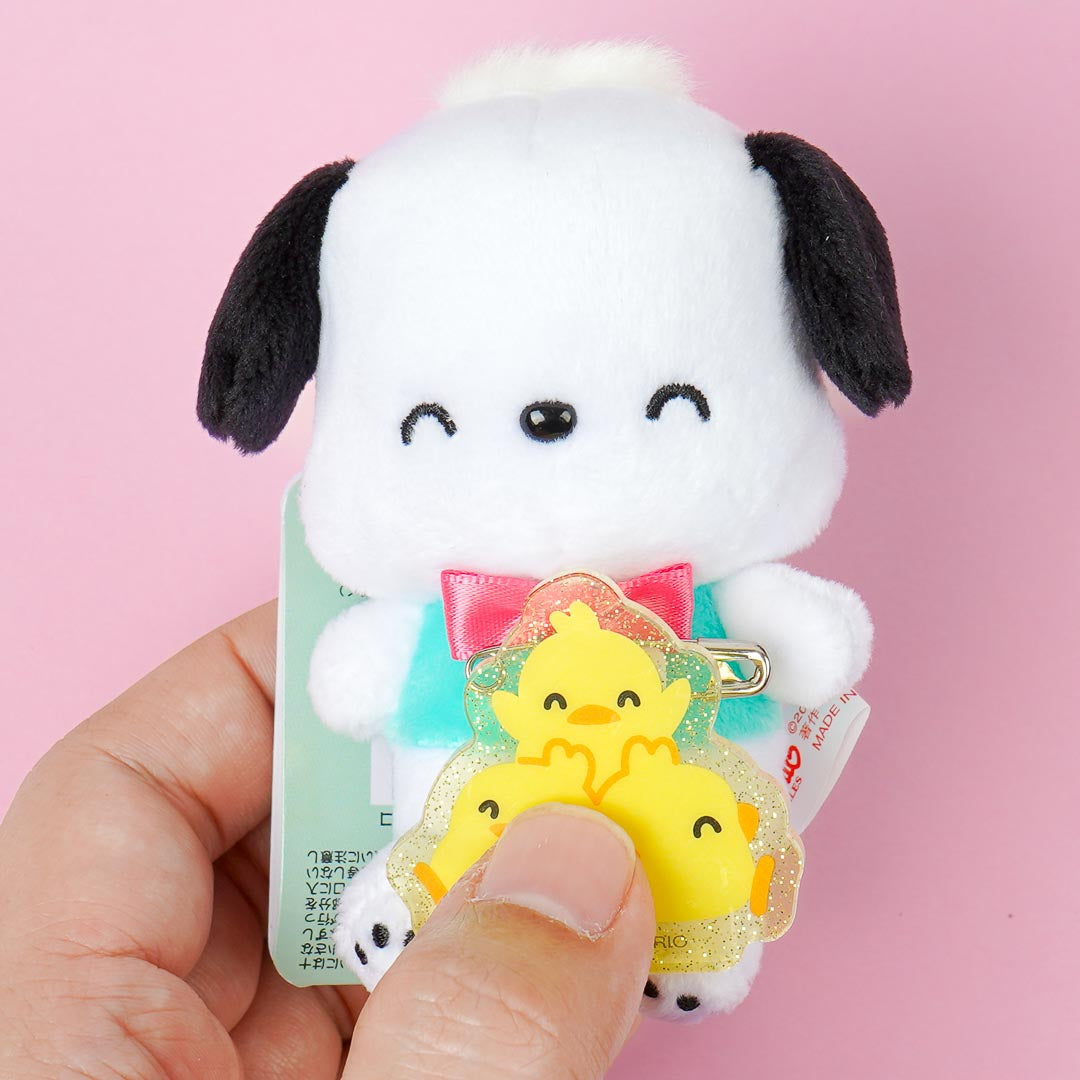 Pochacco & Pi-chans Plush Charm With Acrylic Badge
