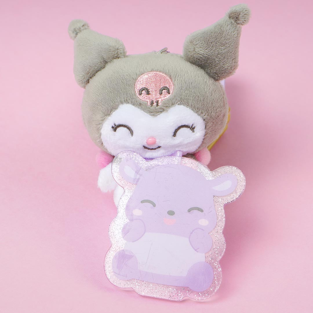 Kuromi & Baku Plush Charm With Acrylic Badge