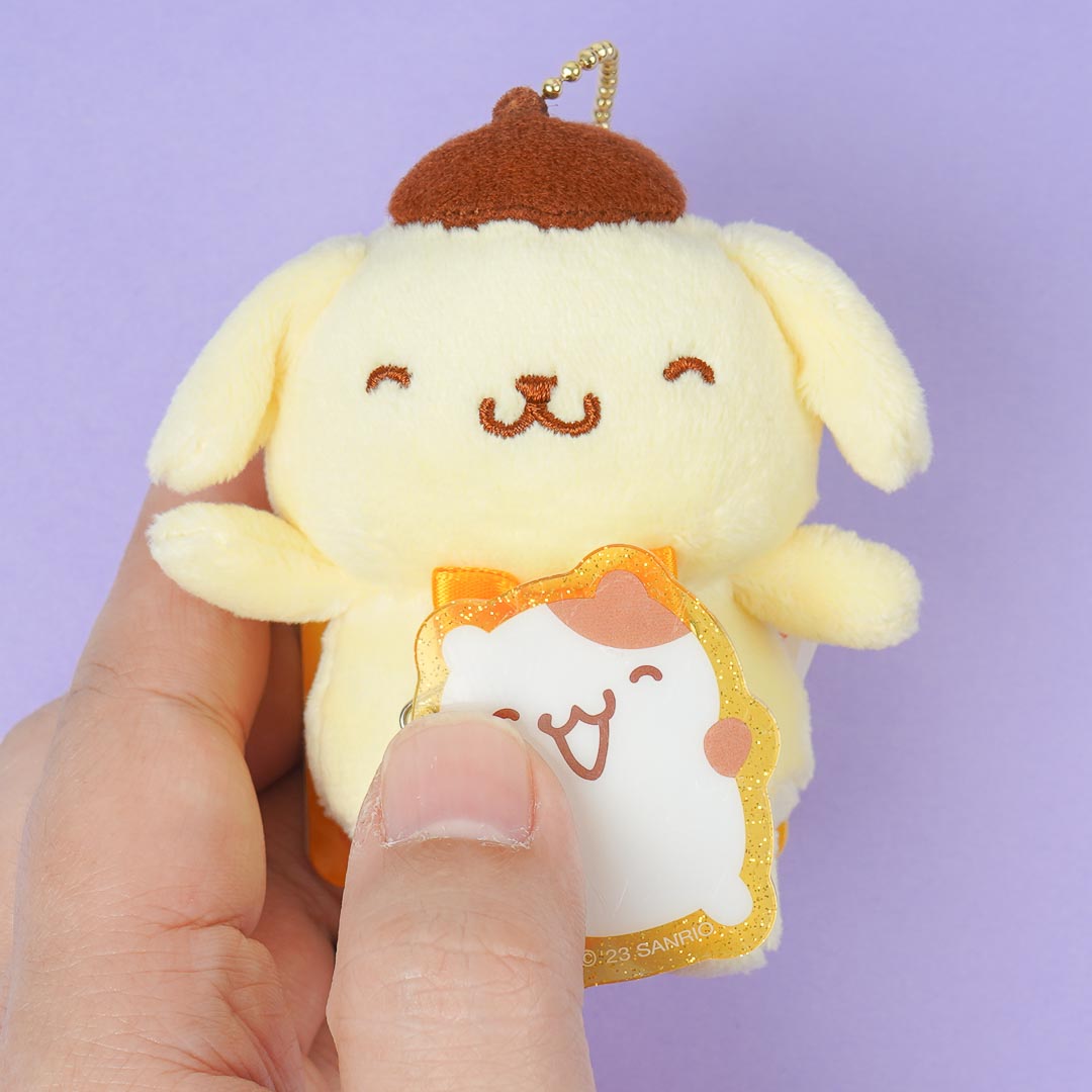 Pompompurin & Muffin Plush Charm With Acrylic Badge