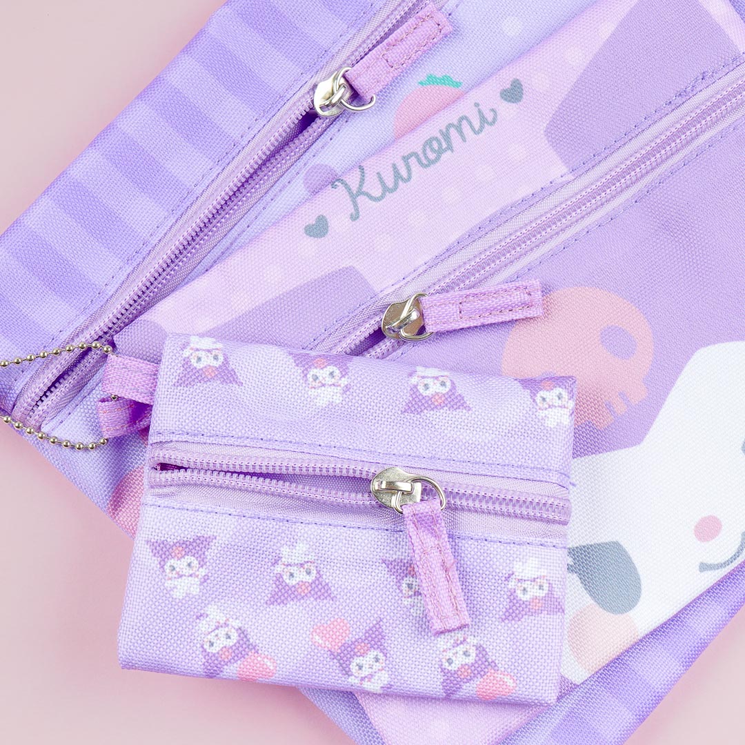 Kuromi Balloon Heart Flat Pouch Set - 3 pcs