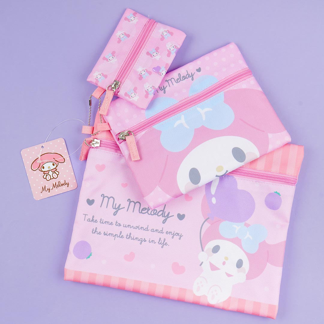 My Melody Balloon Heart Flat Pouch Set - 3 pcs