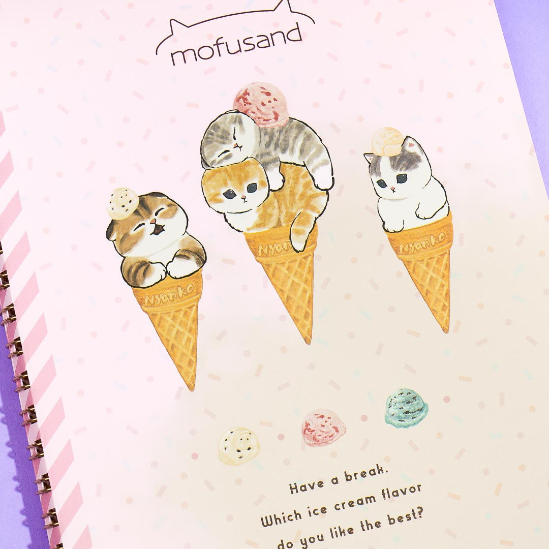 Mofusand Ice Cream Cone Fun A5 Spiral Notebook