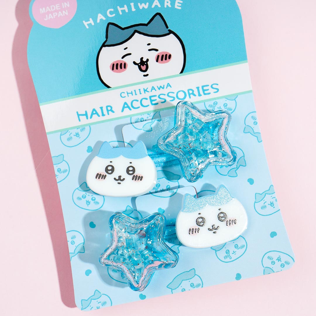 Chiikawa Glittery Hachiware Star Hair Tie Set - 2 pcs