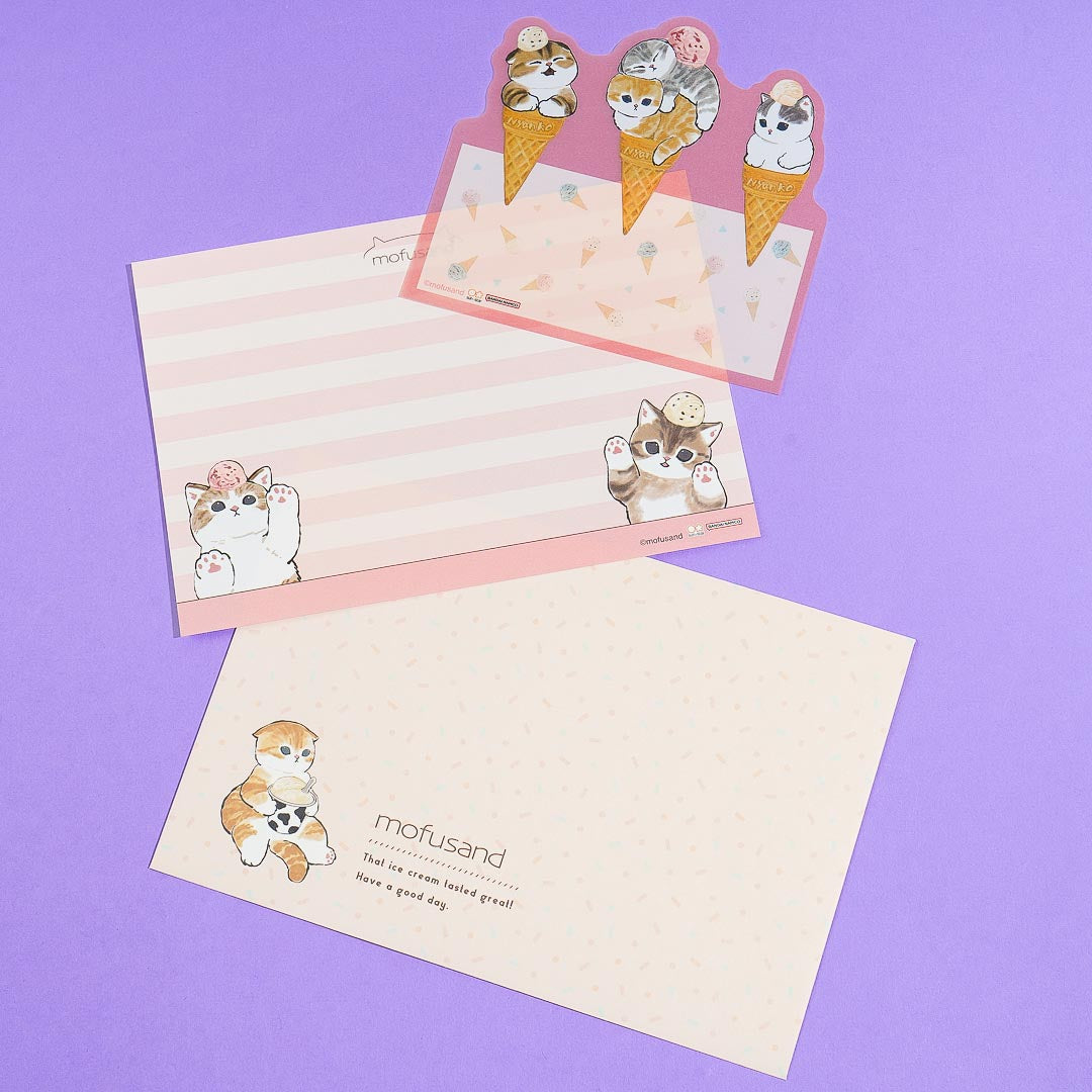 Mofusand Neko Ice Cream Letter Set