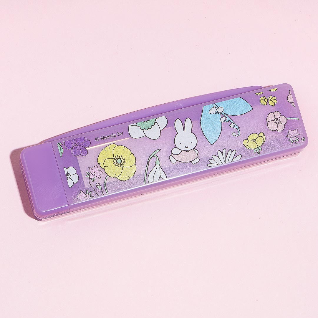 Miffy Elegant Flowers Folding Comb With Slide Mirror