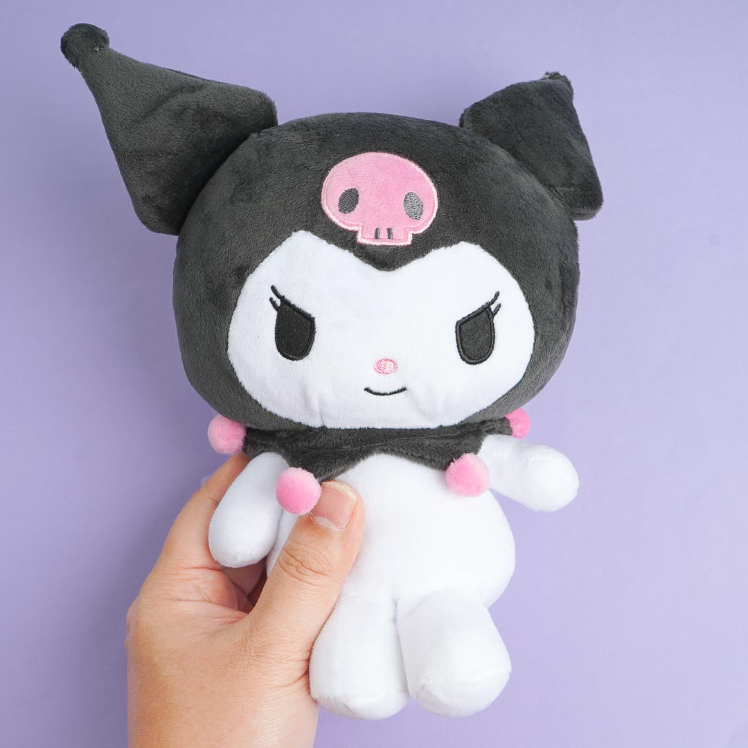 Kuromi Embroidered Plushie Pouch - Medium