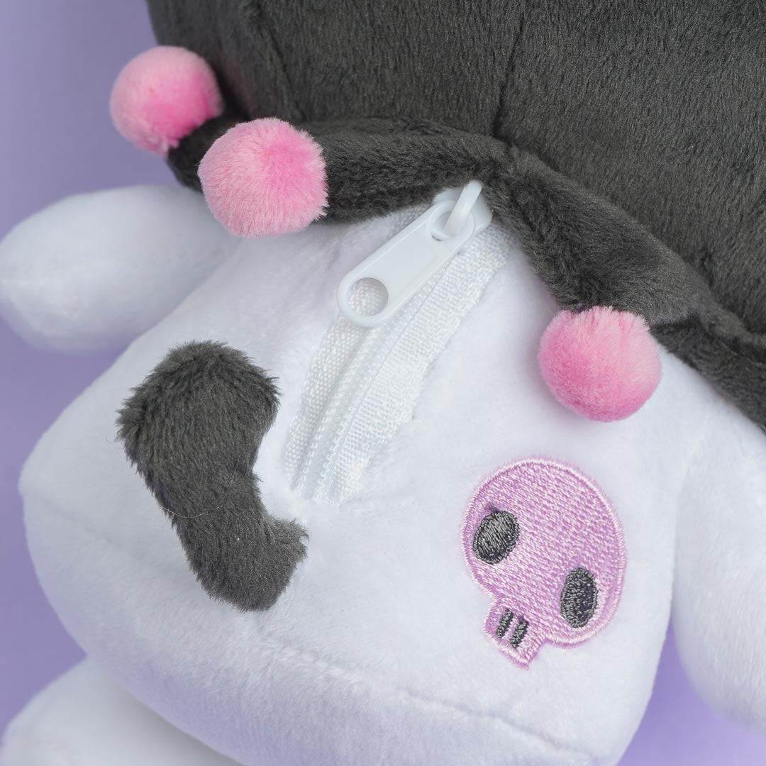 Kuromi Embroidered Plushie Pouch - Medium