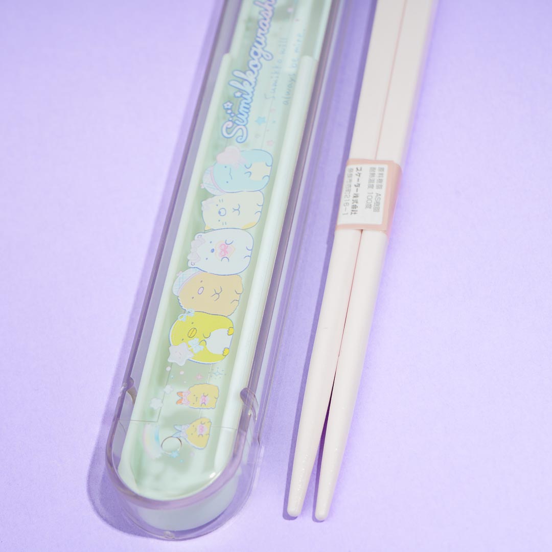 Sumikko Gurashi Line Up Antibacterial Chopsticks With Case